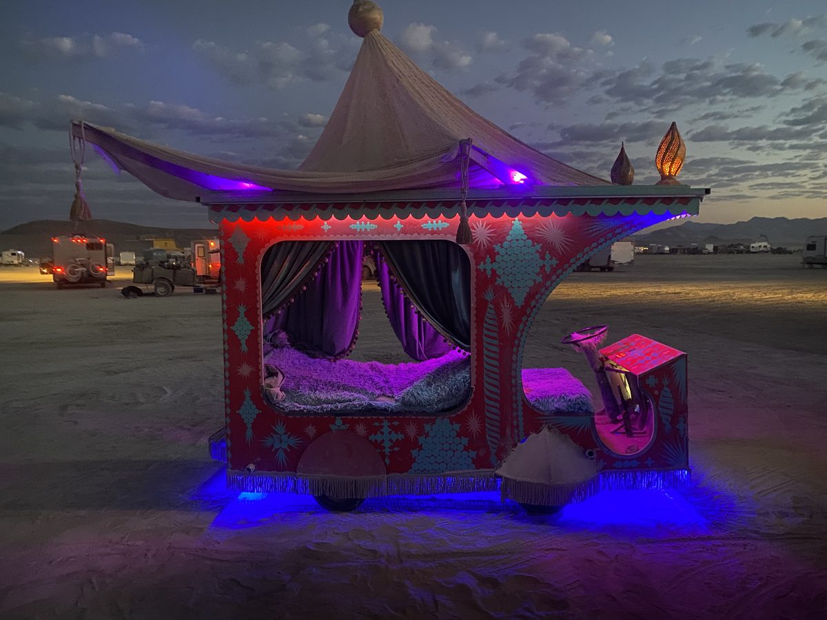 Beautiful Engine glowing at dusk under the desert sky
